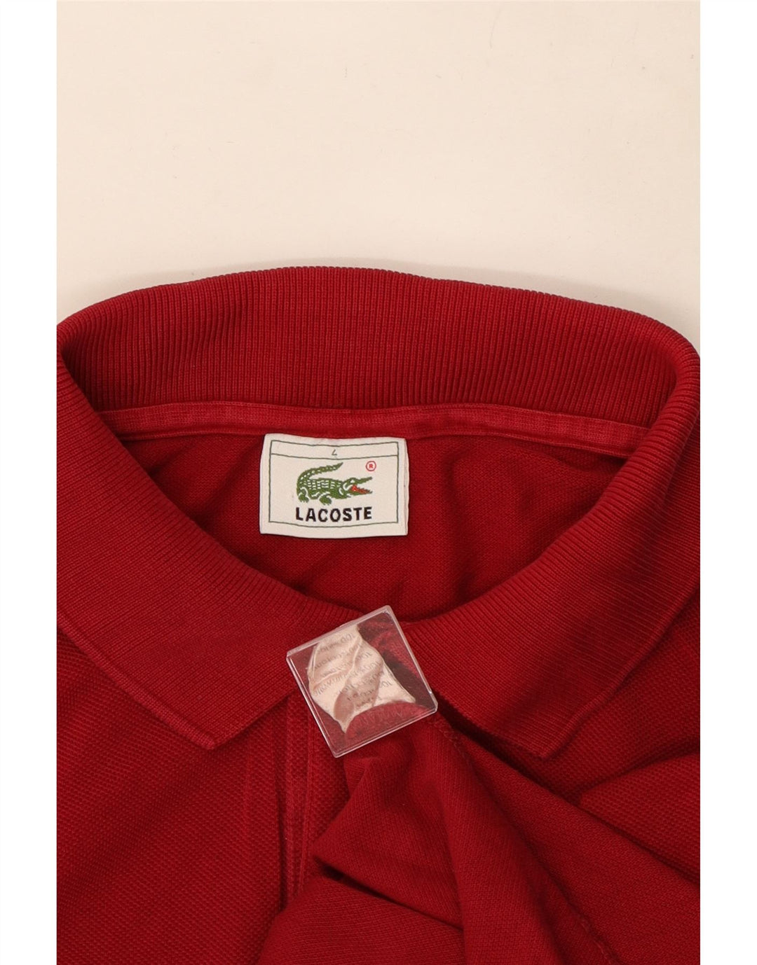 Мужская рубашка-поло с длинным рукавом Lacoste, размер 4, средний красный хлопок, размер 4