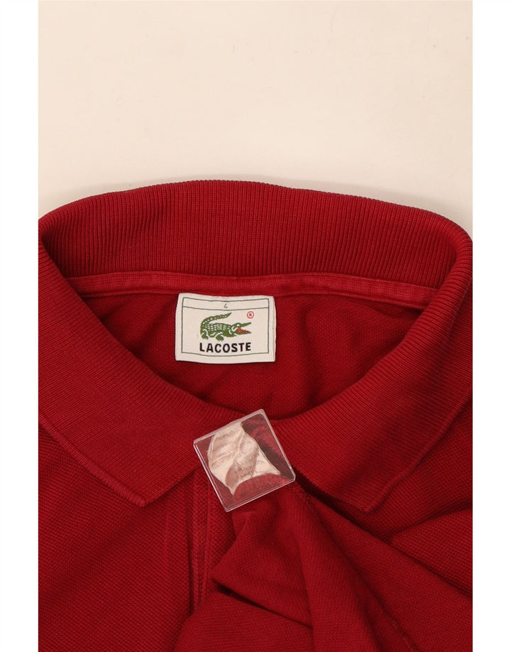 Мужская рубашка-поло с длинным рукавом Lacoste, размер 4, средний красный хлопок, размер 4