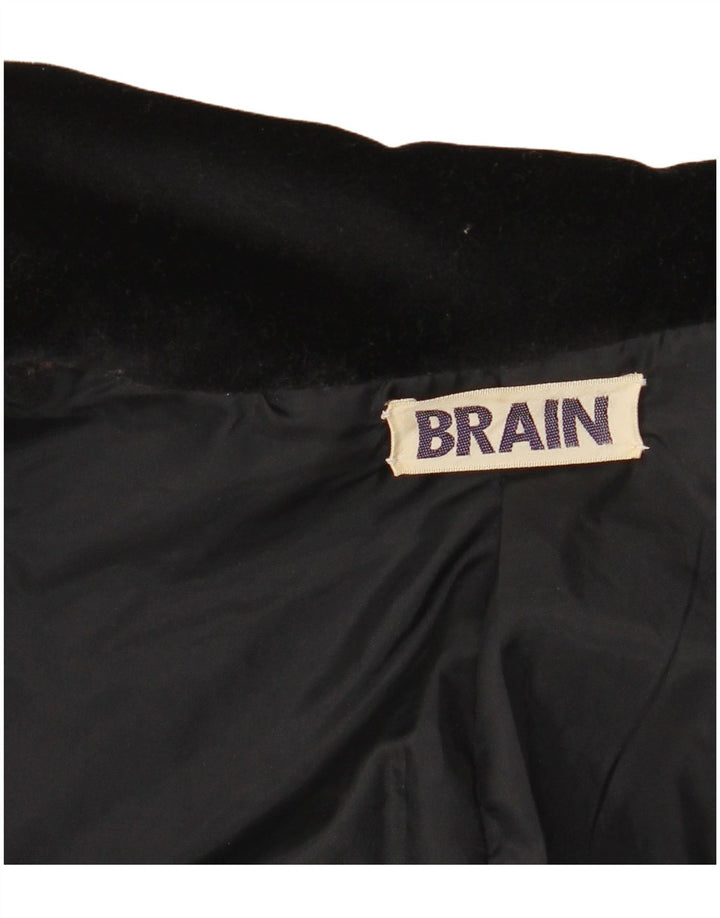 ВИНТАЖНЫЙ женский бархатный пиджак на 1 пуговице, Великобритания 12, средний черный