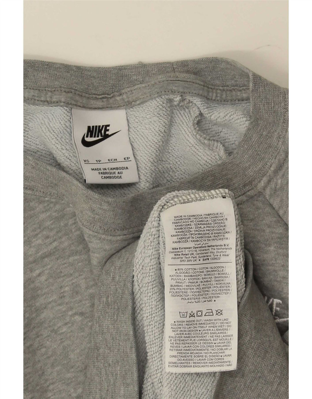 Женский свитер Nike UK 6 XS, серый хлопок