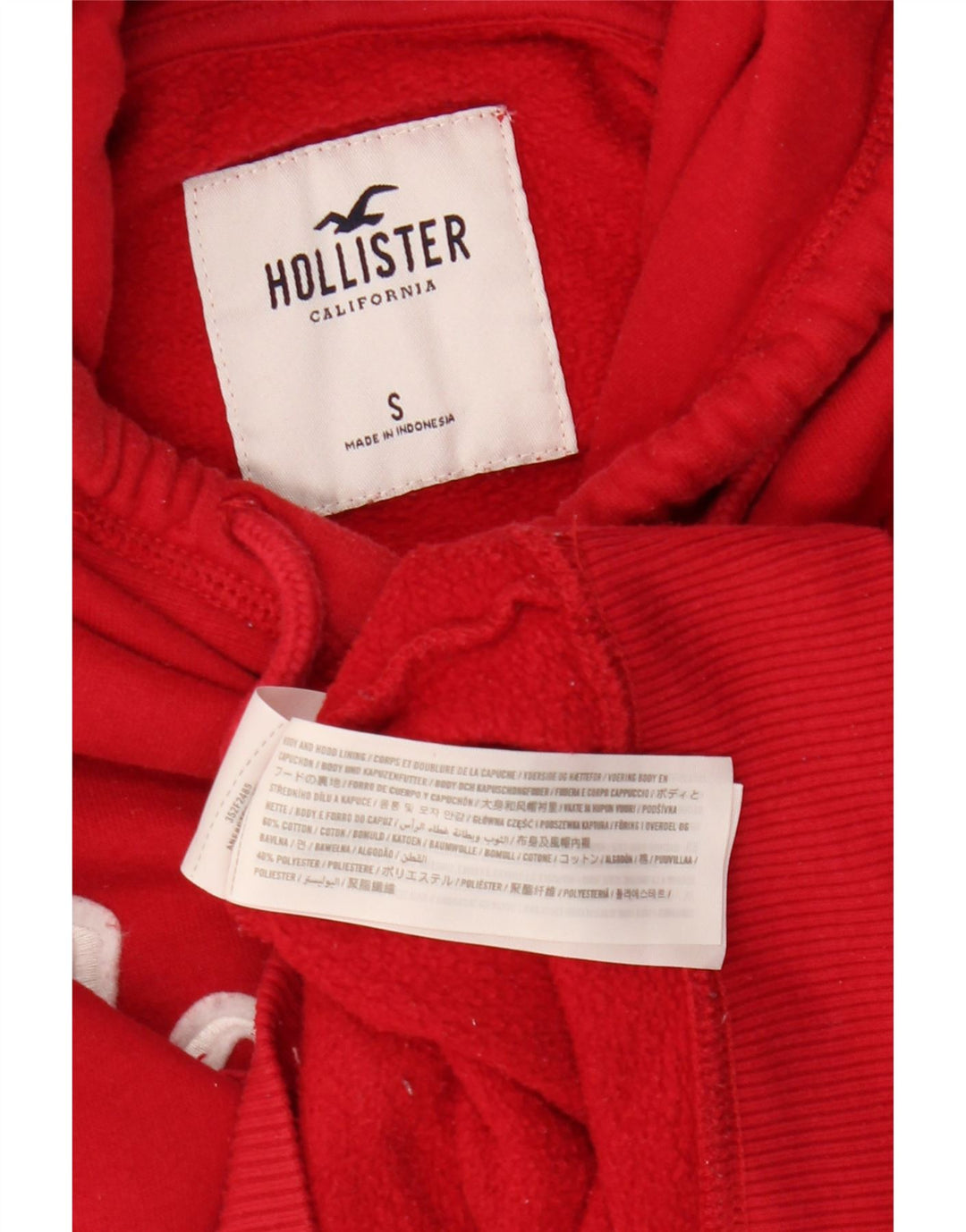 Женский джемпер с капюшоном HOLLISTER UK 10, маленький, красный, хлопок