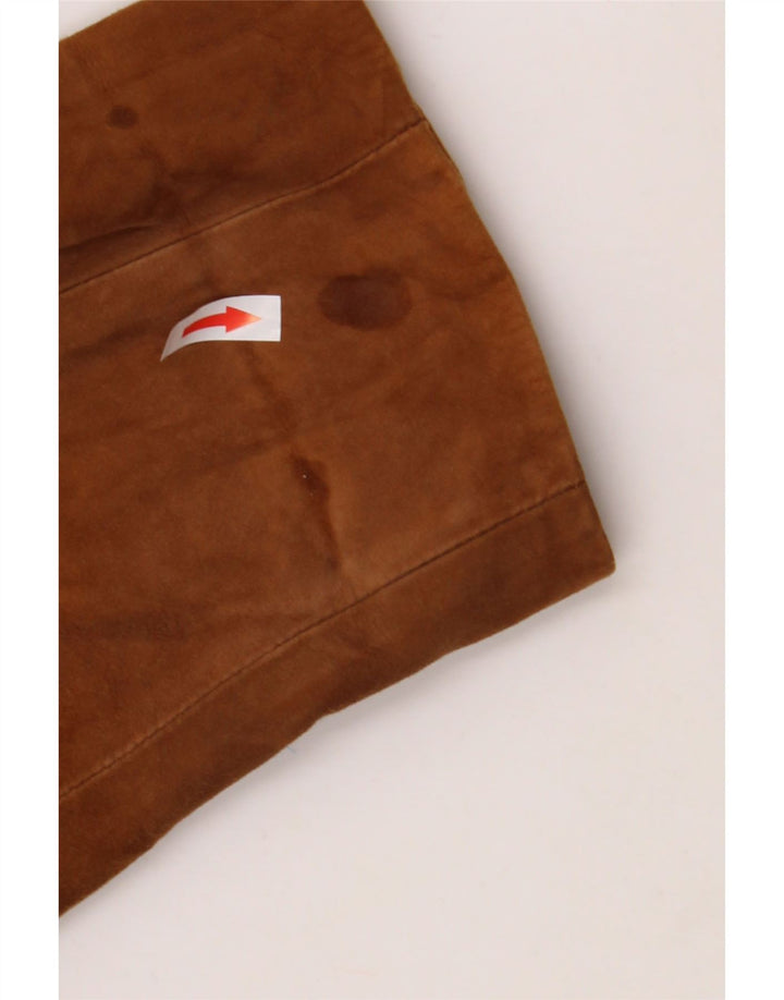 ВИНТАЖНОЕ женское замшевое пальто UK 20 2XL бежевого кожаного цвета