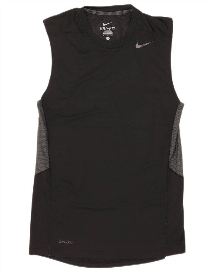 Мужской жилет Nike Dri Fit, маленький черный полиэстер с цветными блоками
