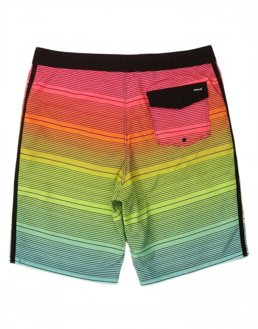 HURLEY Boys Swimming Shorts 15-16 Years XL Multicoloured Striped Polyester