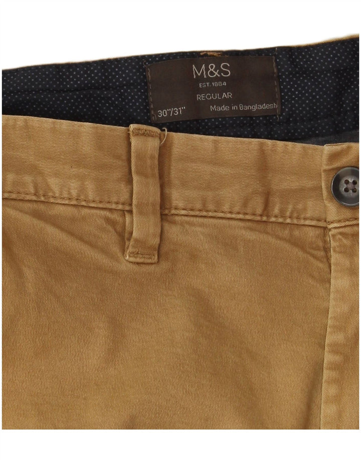 Мужские прямые брюки-чиносы Marks & Spencer W30 L31 бежевые