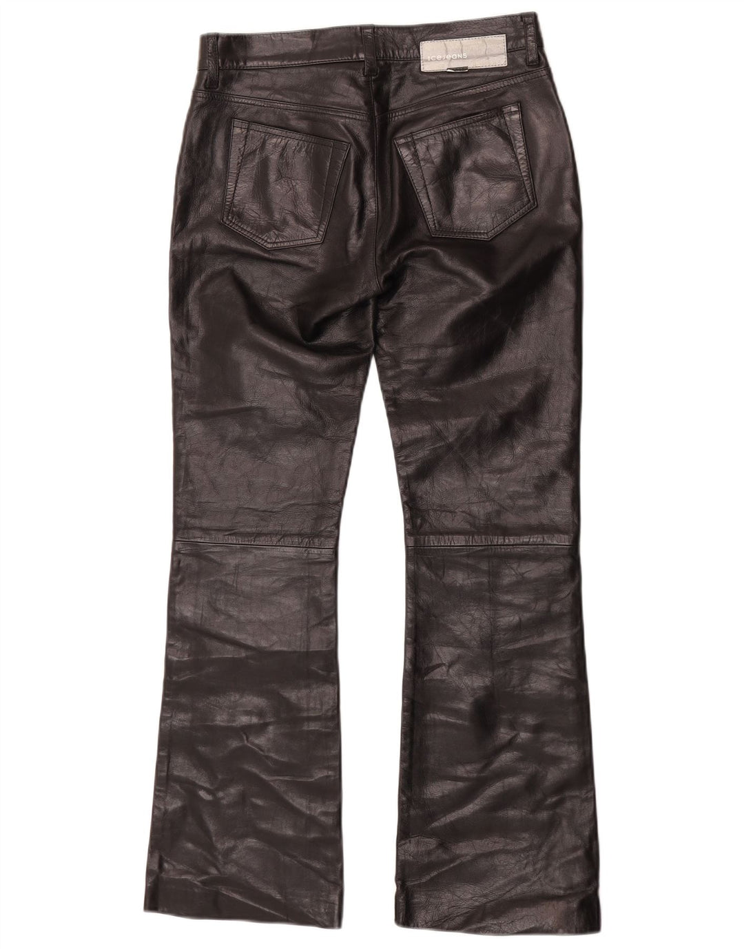 Женские кожаные брюки Iceberg Bootcut W27 L29, черные кожаные