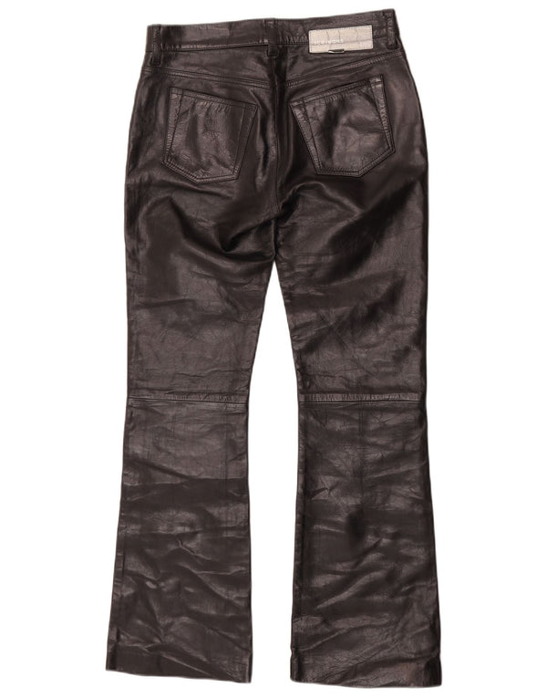 Женские кожаные брюки Iceberg Bootcut W27 L29, черные кожаные