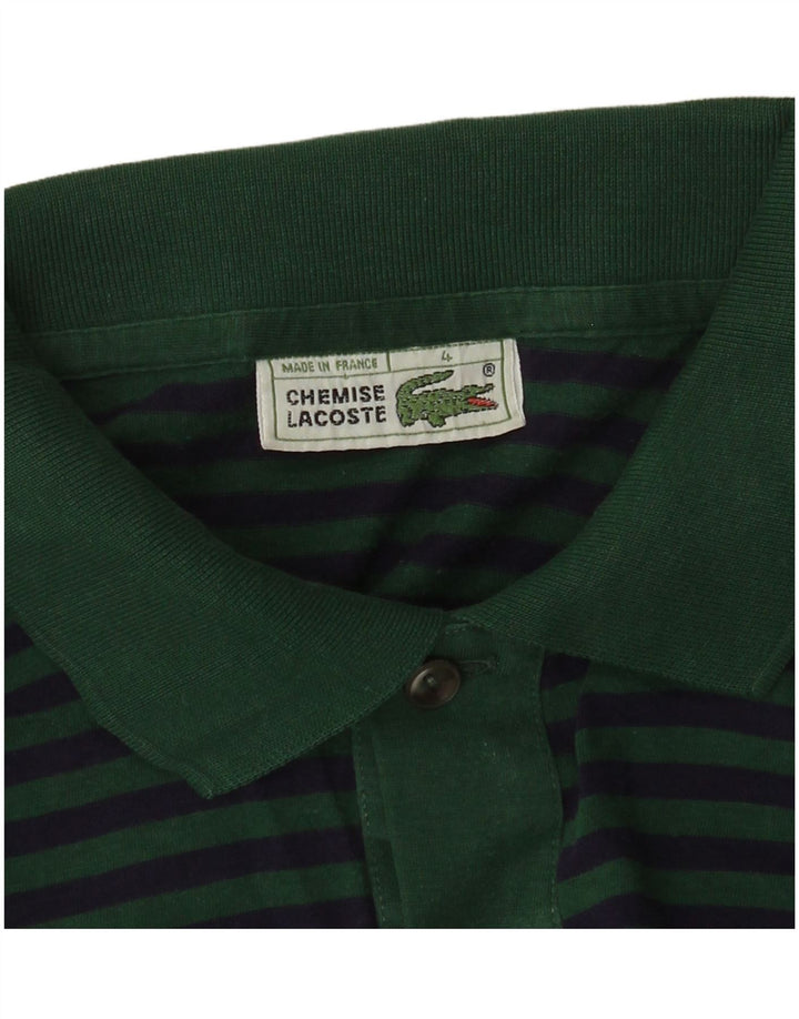 Мужская рубашка-поло Lacoste, размер 4, средний зеленый в тонкую полоску