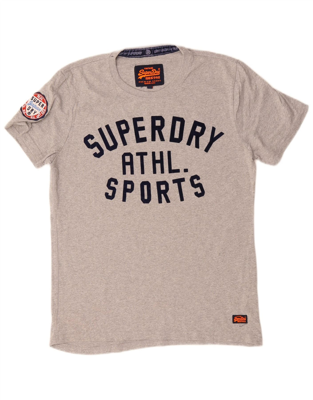 SUPERDRY Мужская футболка с рисунком, большой серый хлопок