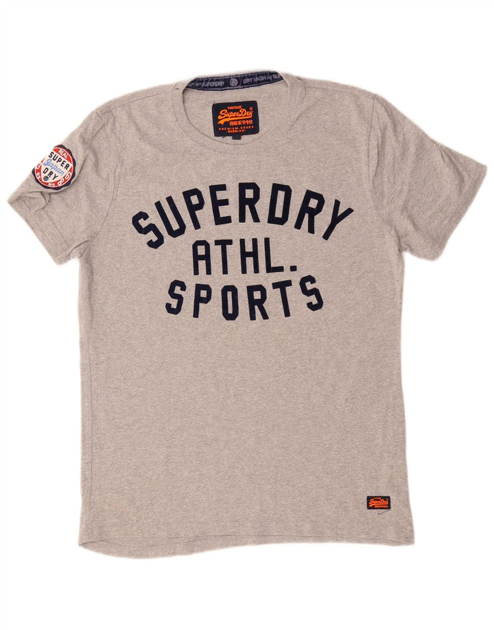 SUPERDRY Мужская футболка с рисунком, большой серый хлопок