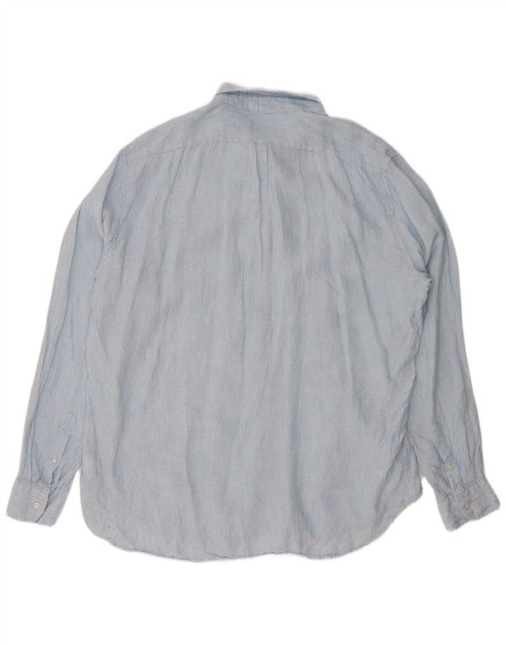 Мужская рубашка классического кроя J. CREW, 2XL, синяя, льняная