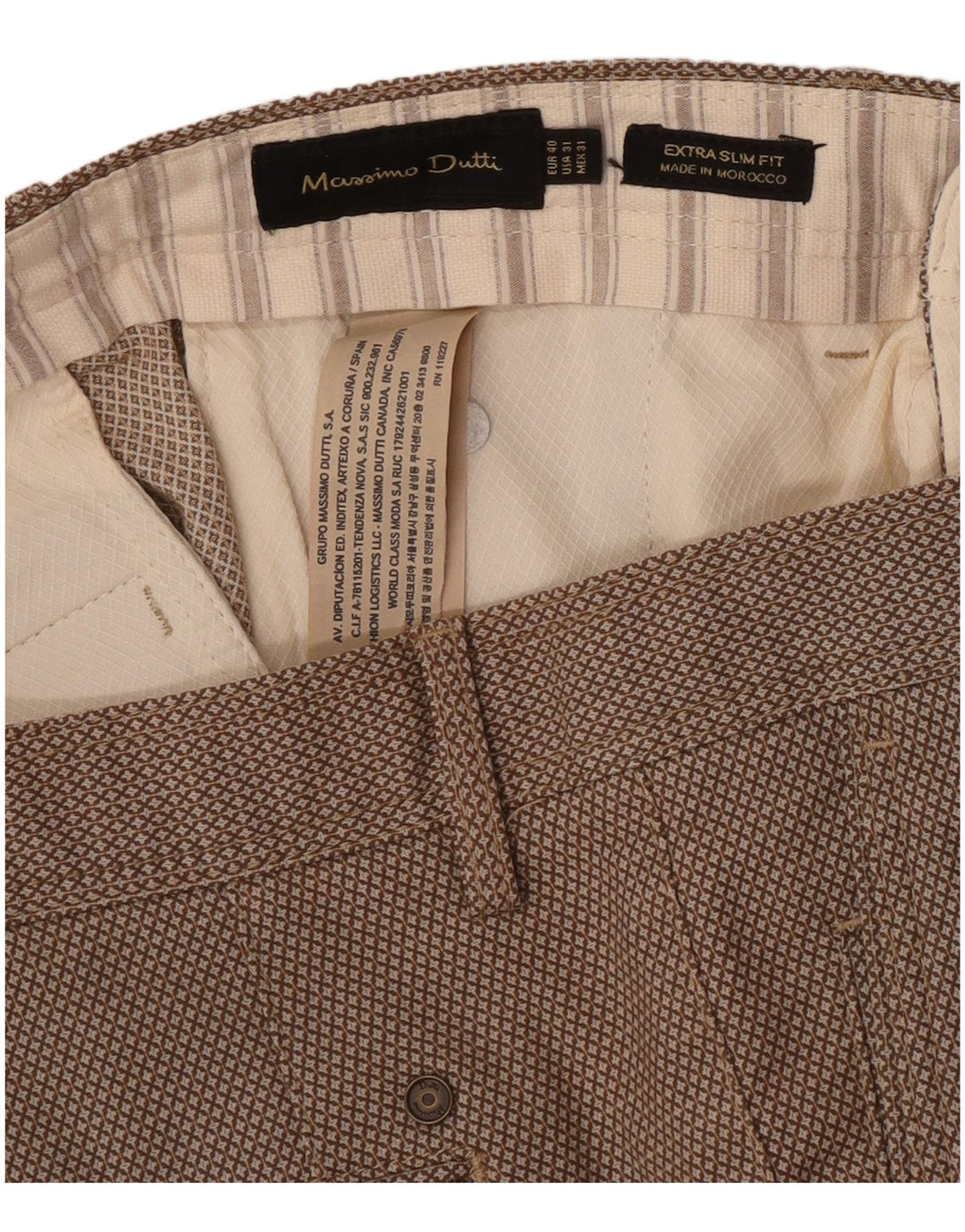 Мужские брюки-чиносы Massimo Dutti EU 40 Medium W31 L27 Коричневые с геометрическим рисунком
