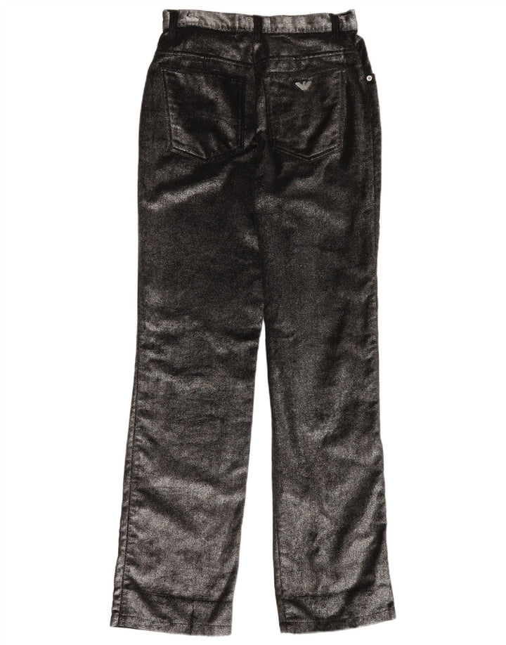 ARMANI Женские прямые повседневные брюки W29 L34 Черные хлопковые