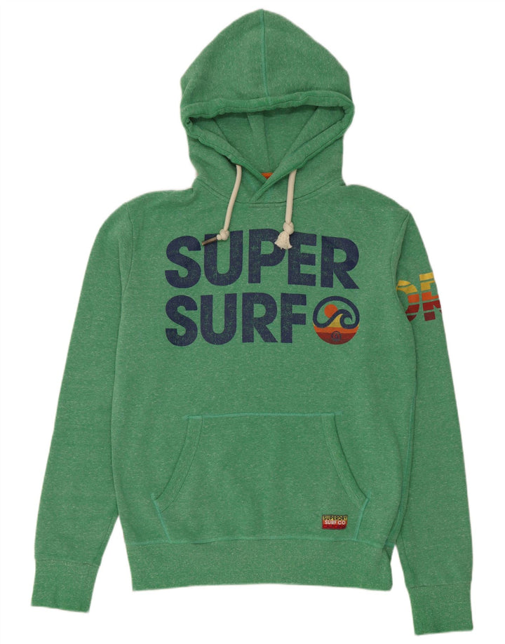 Мужской джемпер с капюшоном Superdry с рисунком, средний зеленый хлопок, хлопок