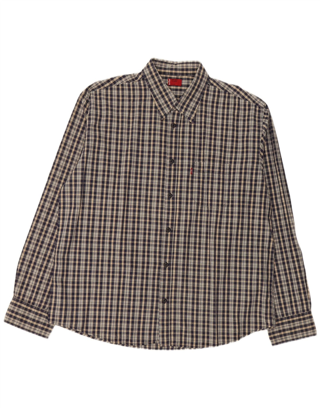 Мужская рубашка LEVI'S XL Темно-синяя клетка из полиэстера