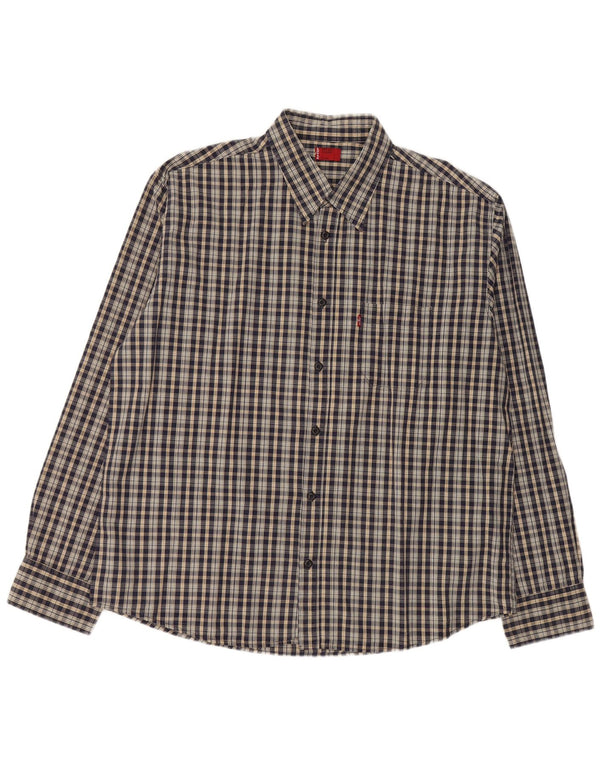 Мужская рубашка LEVI'S XL Темно-синяя клетка из полиэстера