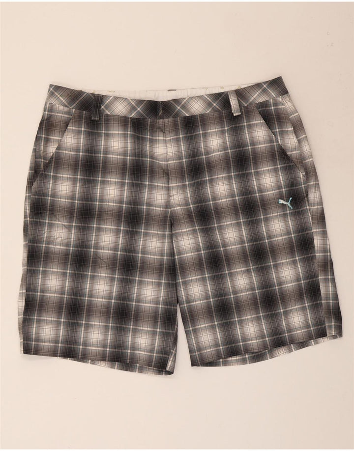 Мужские шорты чинос Puma W40 XL серые из полиэстера в клетку