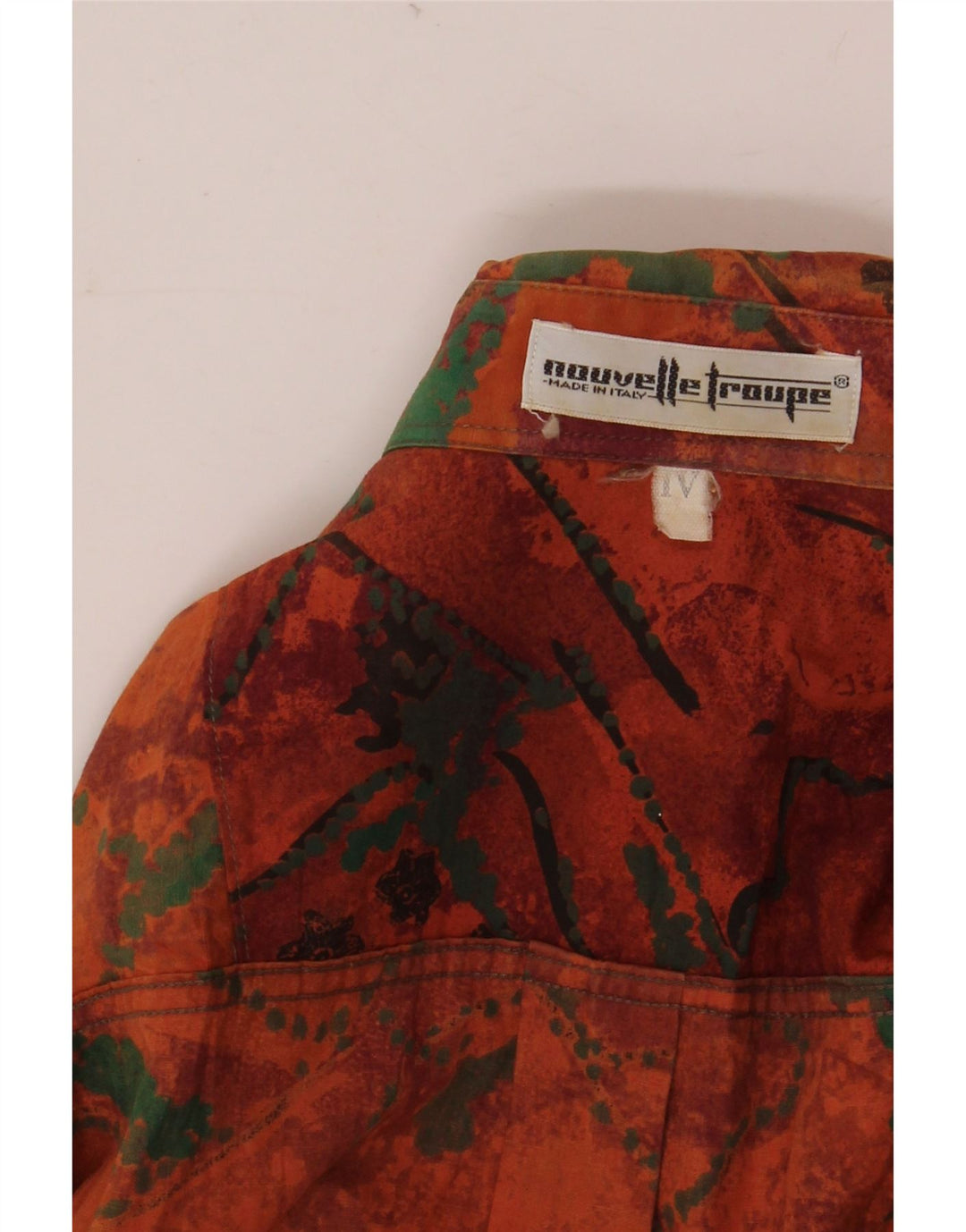 Винтажная Мужская Рубашка Большая Оранжевая Лоскутная