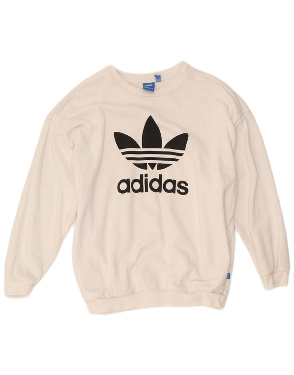 Женский свитер с рисунком Adidas UK 16, большой белый хлопок