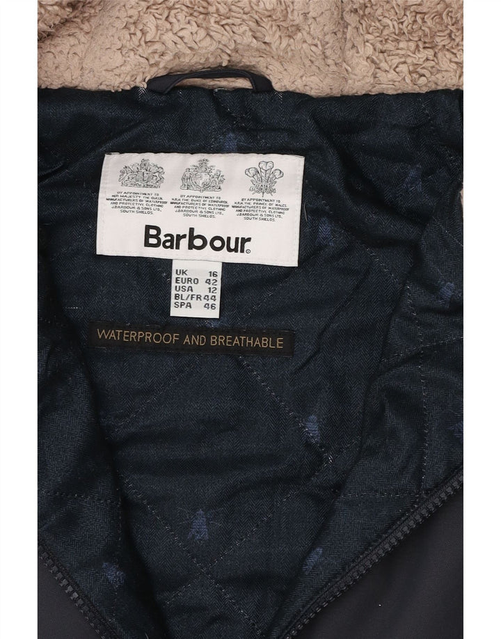 Женская парка Barbour с капюшоном UK 16, темно-синяя, большая