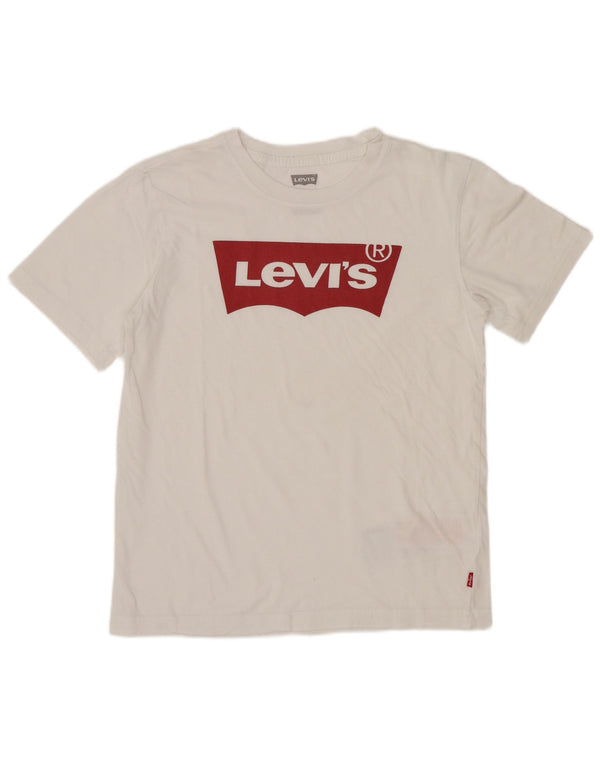 Футболка с рисунком Levi's для мальчиков, топ 13-14 лет, белый хлопок