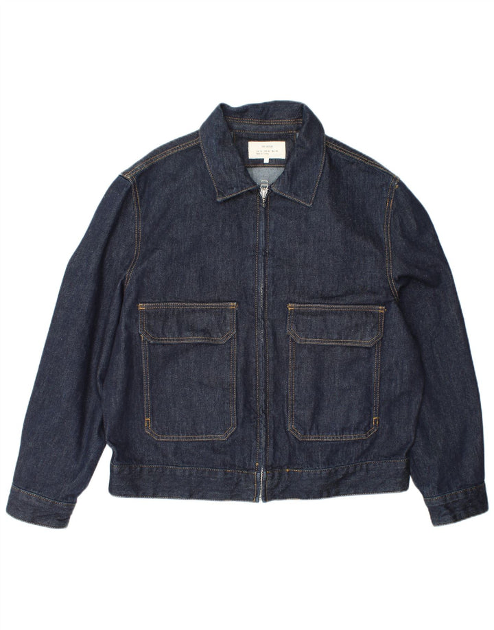 Мужская джинсовая куртка Zara UK 42 XL темно-синяя, полиэстер