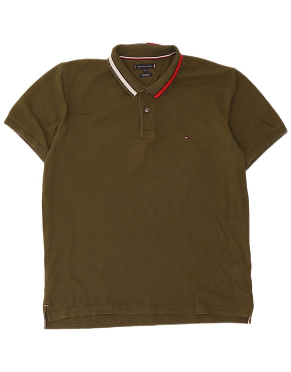 Мужская рубашка поло Tommy Hilfiger стандартного кроя 2XL, хлопок цвета хаки