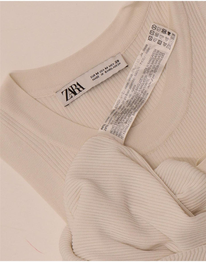 Женский жилет Zara UK 12, средний белый, вискоза