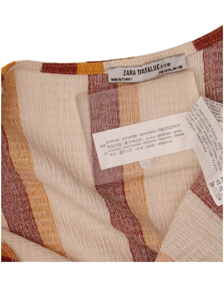 Женская блузка Zara Trafaluc Top UK 14, большой полиэстер в белую полоску