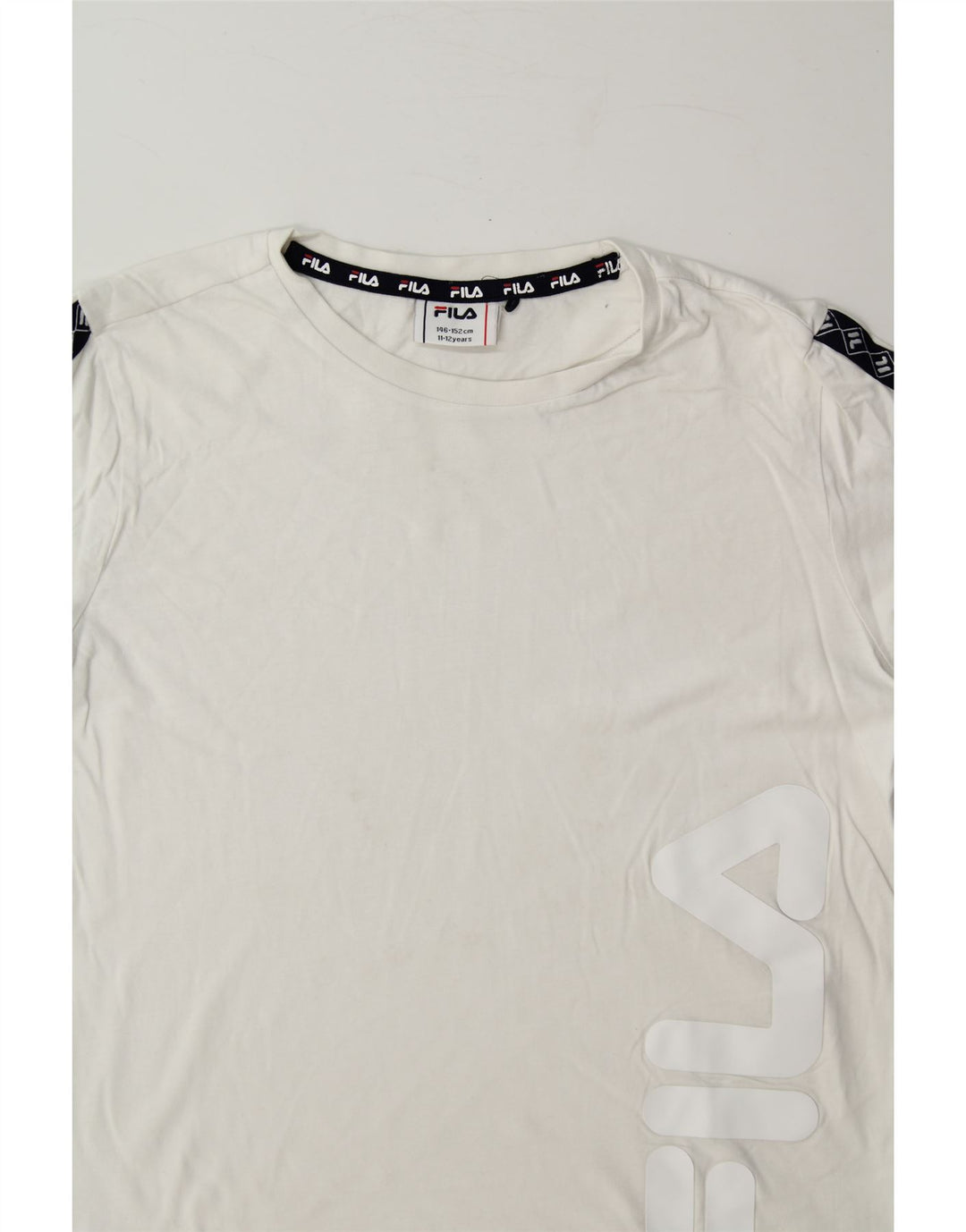 FILA Boys Graphic T-Shirt Top 11-12 Years White Vintage Fila and Second-Hand Fila from Messina Hembry 
