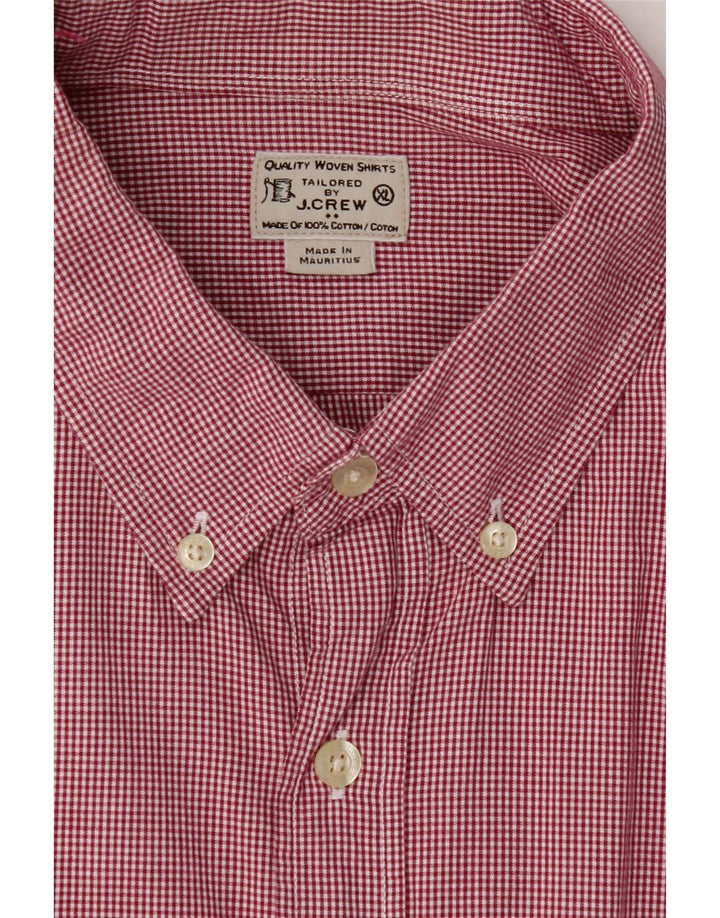 J. CREW Mens Tailored Shirt XL Red Gingham Cotton Vintage J. Crew and Second-Hand J. Crew from Messina Hembry 
