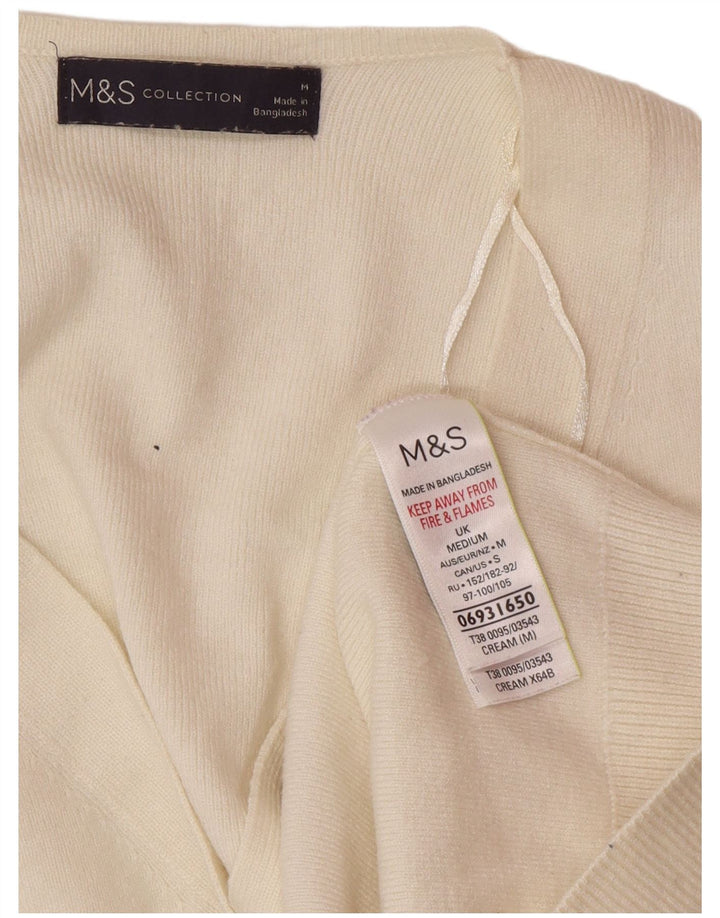 Женский кардиган Marks & Spencer UK 14, средний кремовый из вискозы