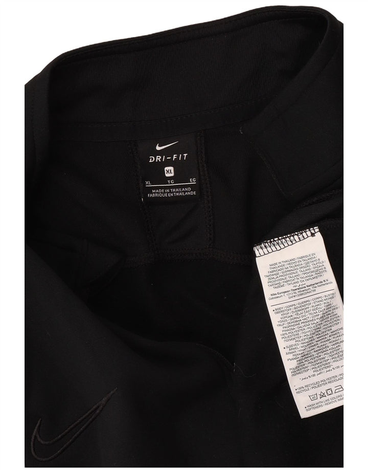 Мужской пуловер с воротником на молнии Nike Dri Fit, спортивный костюм, топ XL, черный полиэстер