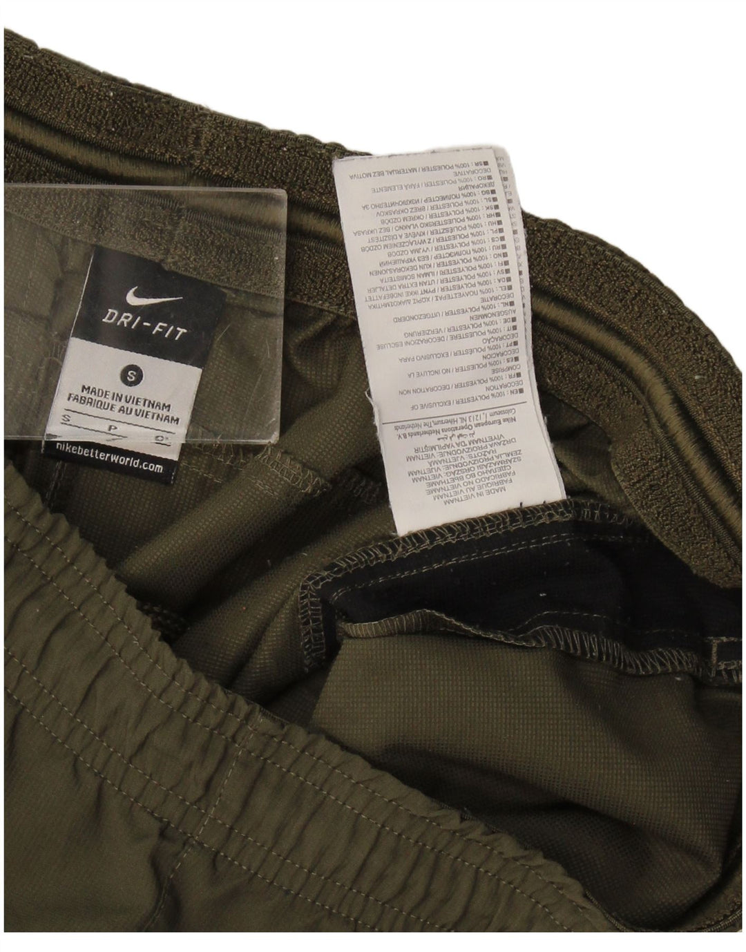 Мужские спортивные шорты Nike Dri Fit, маленький цвет хаки, полиэстер с цветными блоками