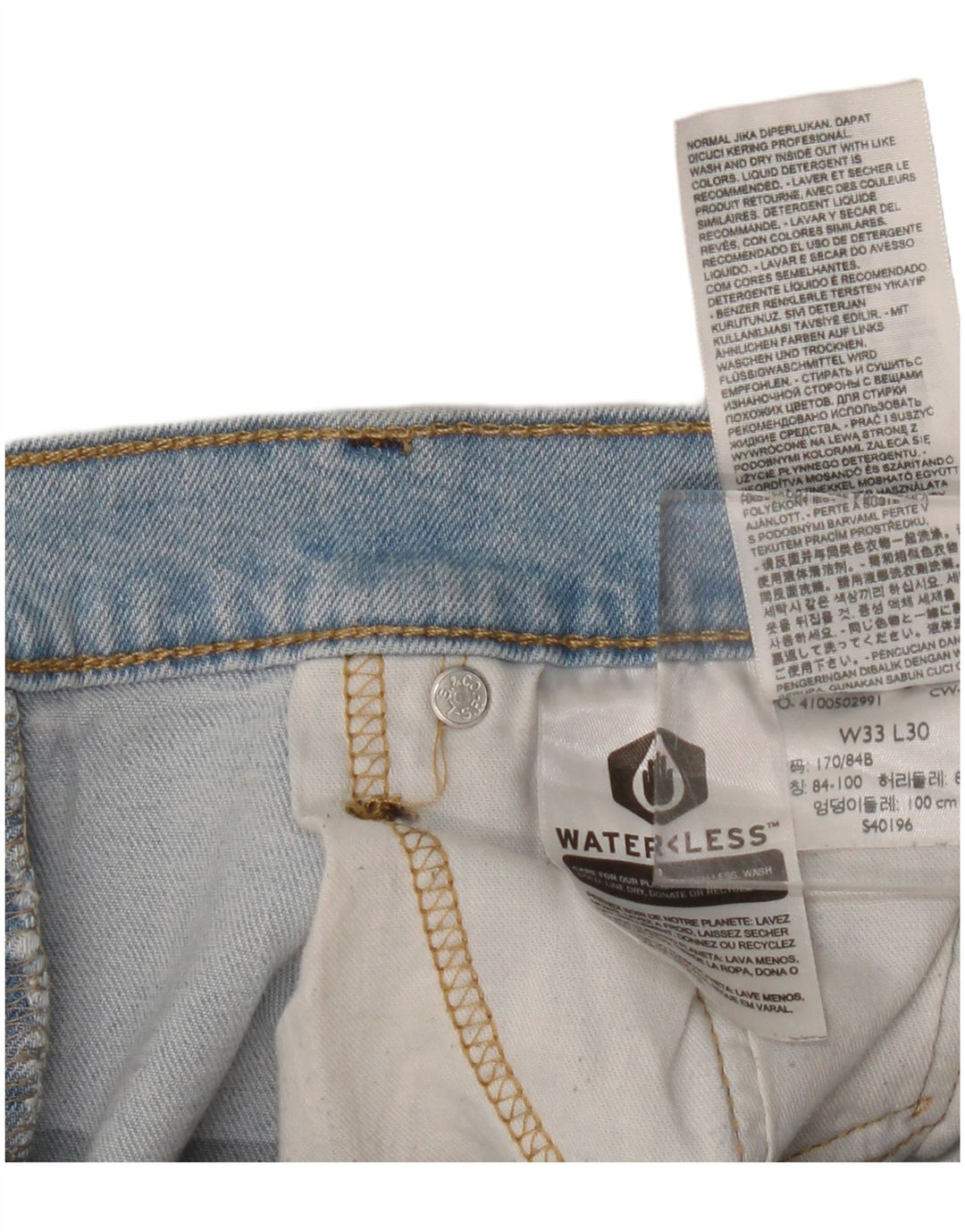 Мужские прямые джинсы Levi's W33 L30 синие, хлопок