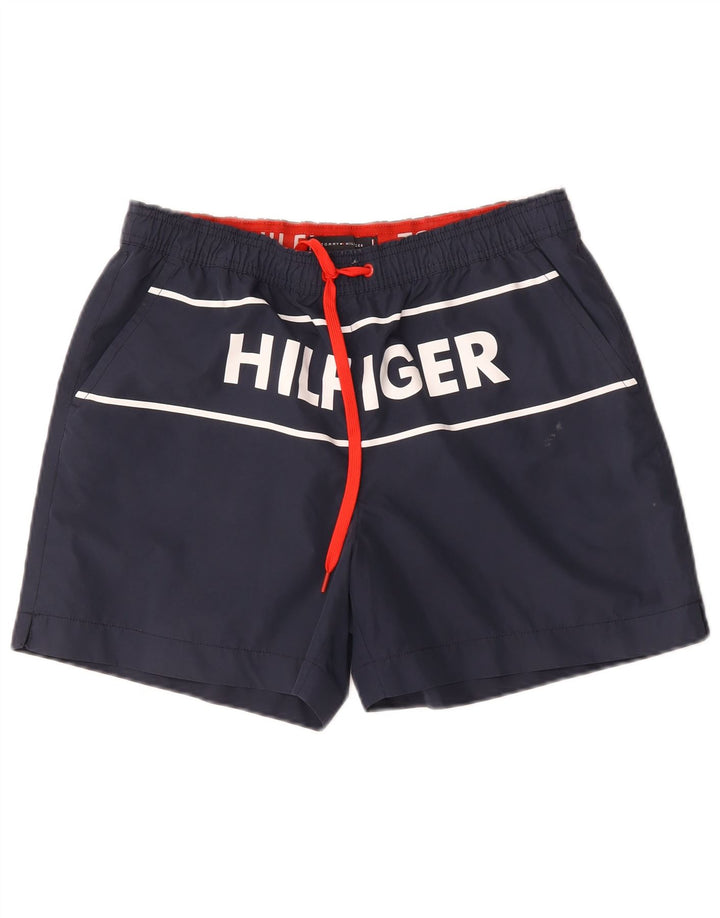 Мужские шорты для плавания Tommy Hilfiger с рисунком, средний темно-синий, полиэстер
