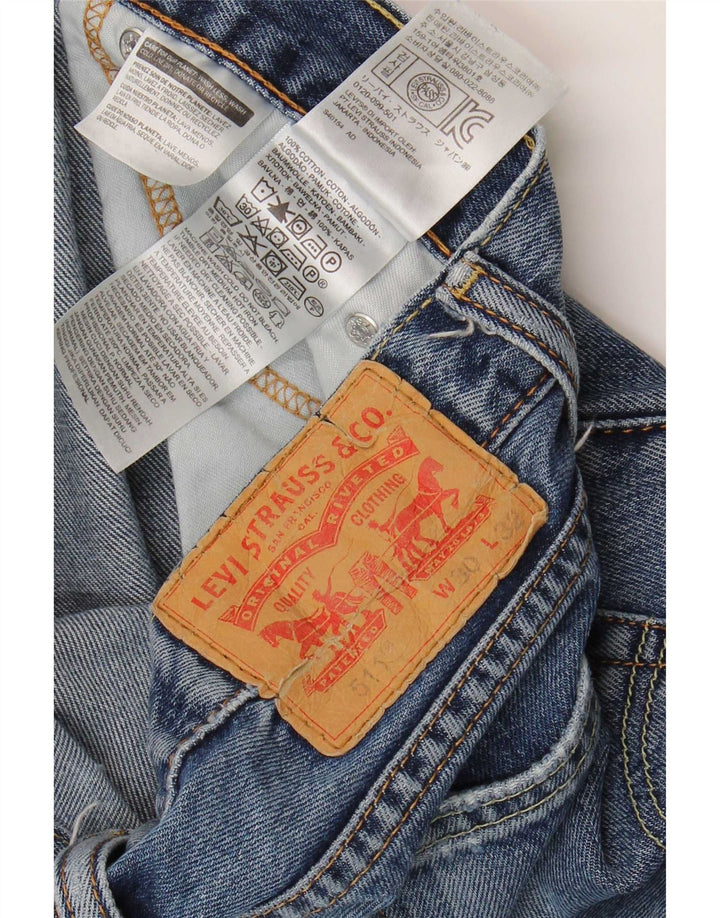 Женские узкие джинсы Levi's 511 W30 L28, синие, хлопок