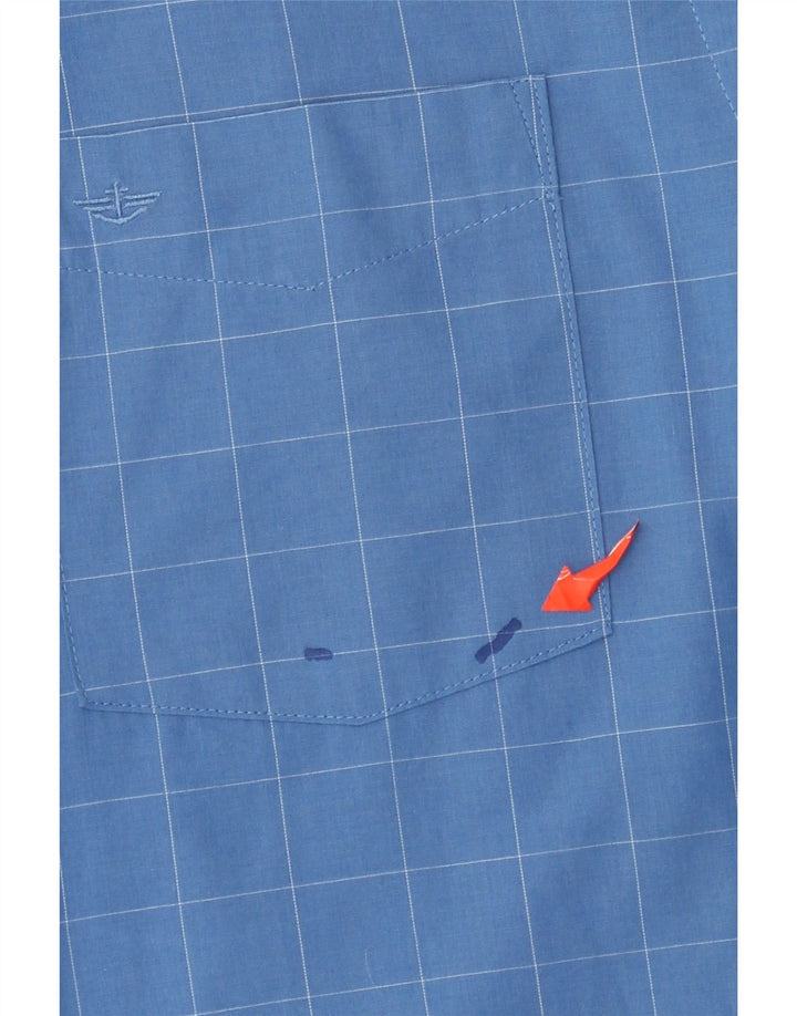 Мужская рубашка в клетку Dockers, хлопок, большая синяя клетка