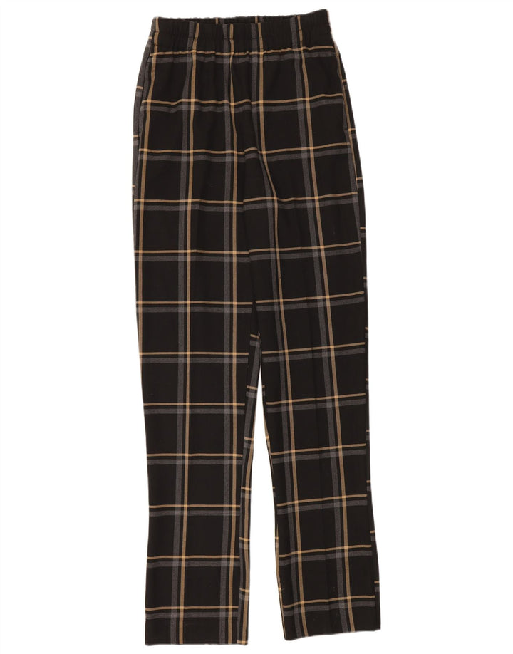 Женские узкие брюки чинос Zara XS W24 L34, черные полиэстер в клетку