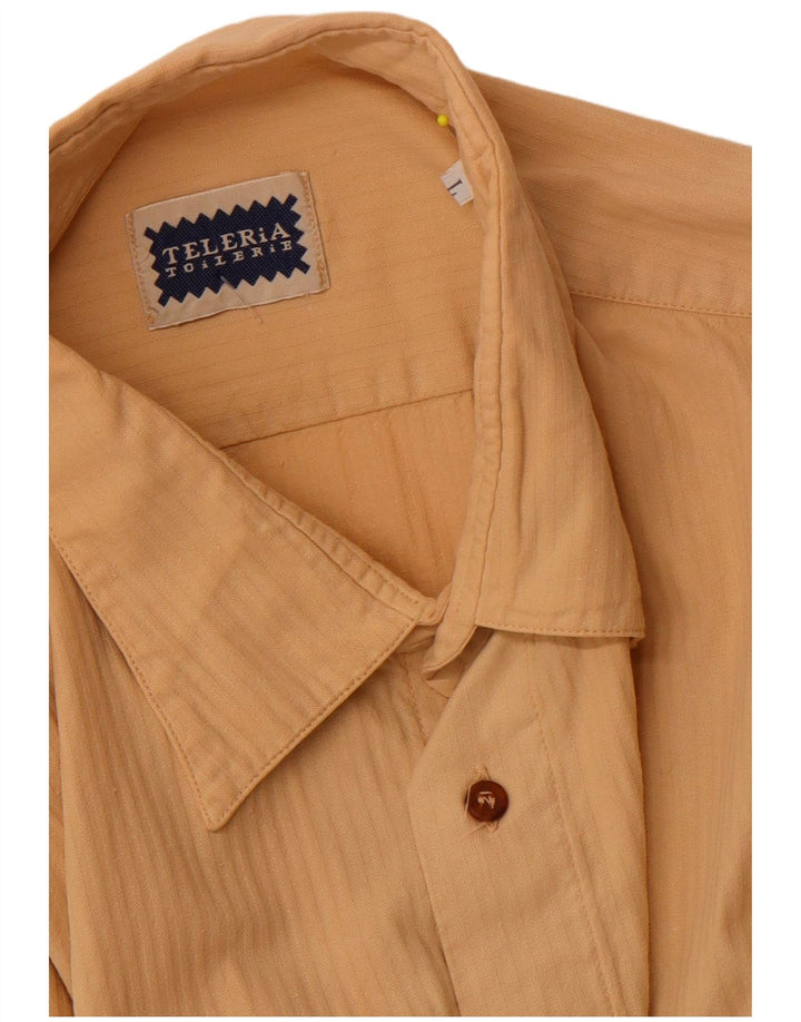 Винтажная Мужская Рубашка Большая Бежевая