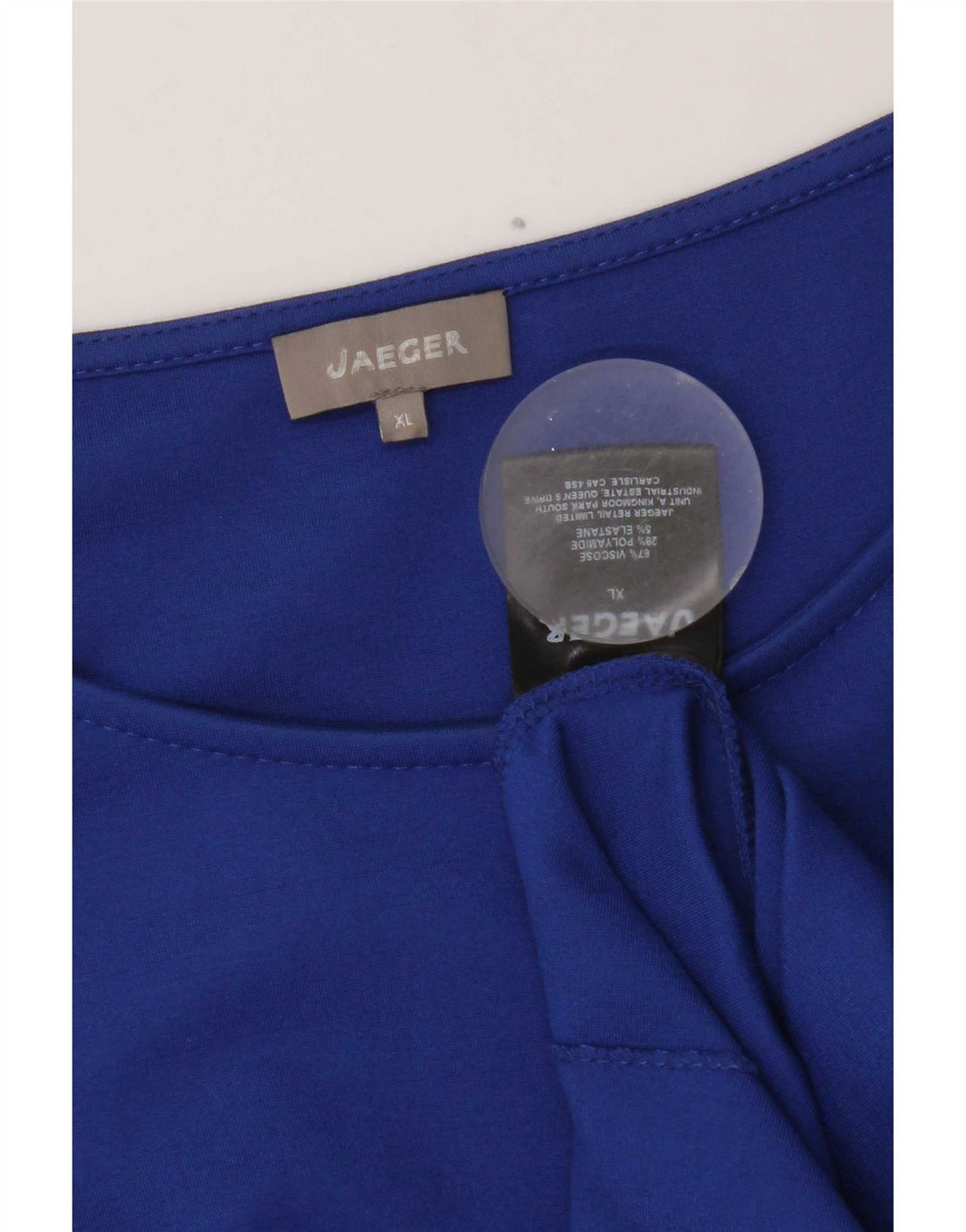 Женский топ Jaeger с рукавом 3/4, Великобритания, 18 XL, синий, вискоза