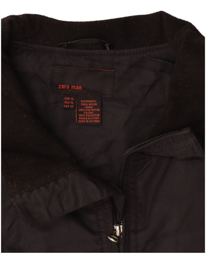 Мужская куртка-бомбер Zara UK 42 XL, черный нейлон