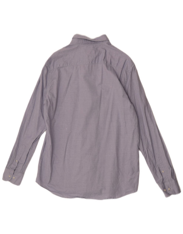 Мужская рубашка Massimo Dutti XL, синяя, хлопок
