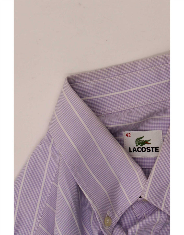Мужская рубашка Lacoste, размер 42, большая хлопковая полоска в фиолетовую полоску