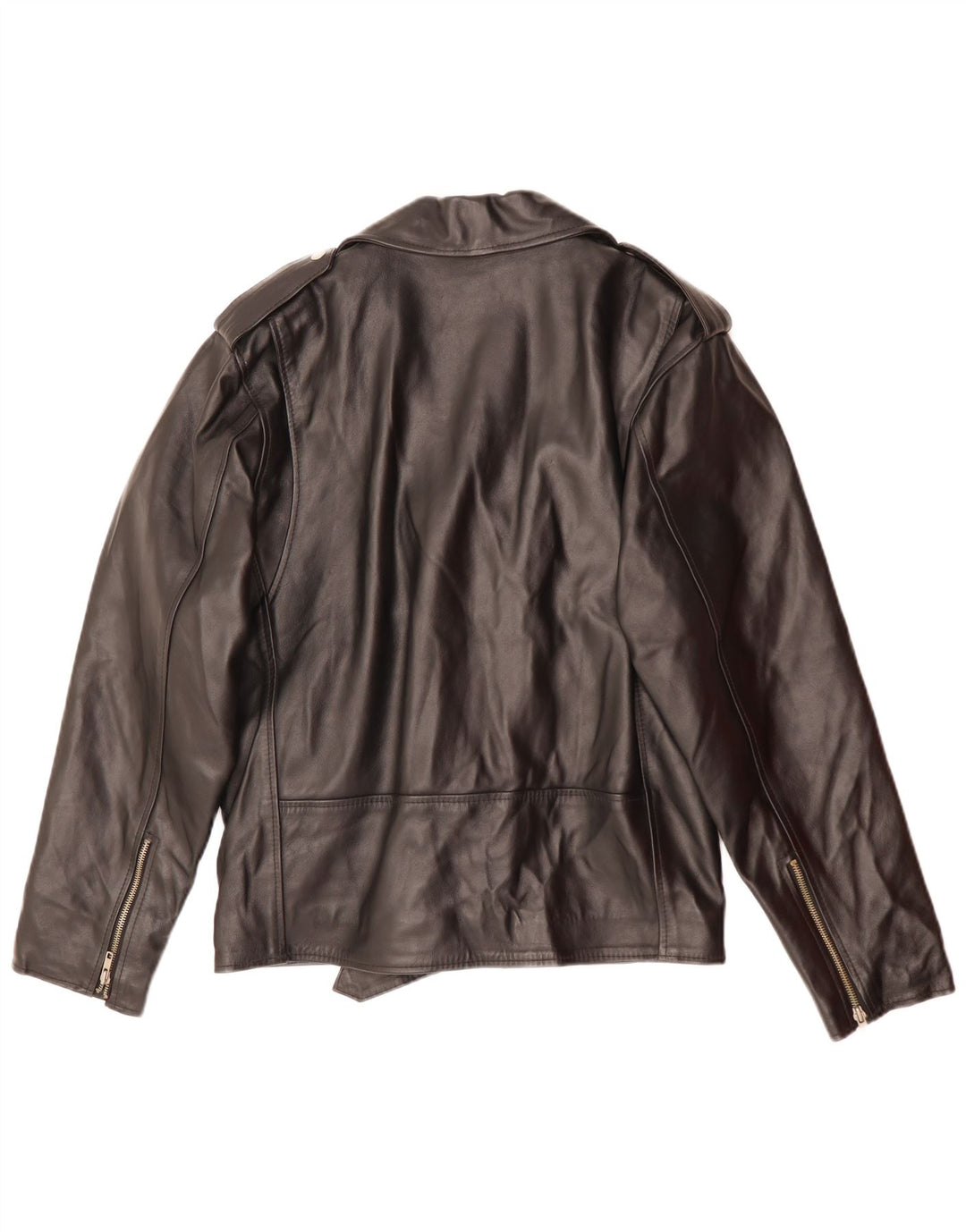 Мужская кожаная байкерская куртка MANHATTAN UK 38, средний черный кожаный цвет