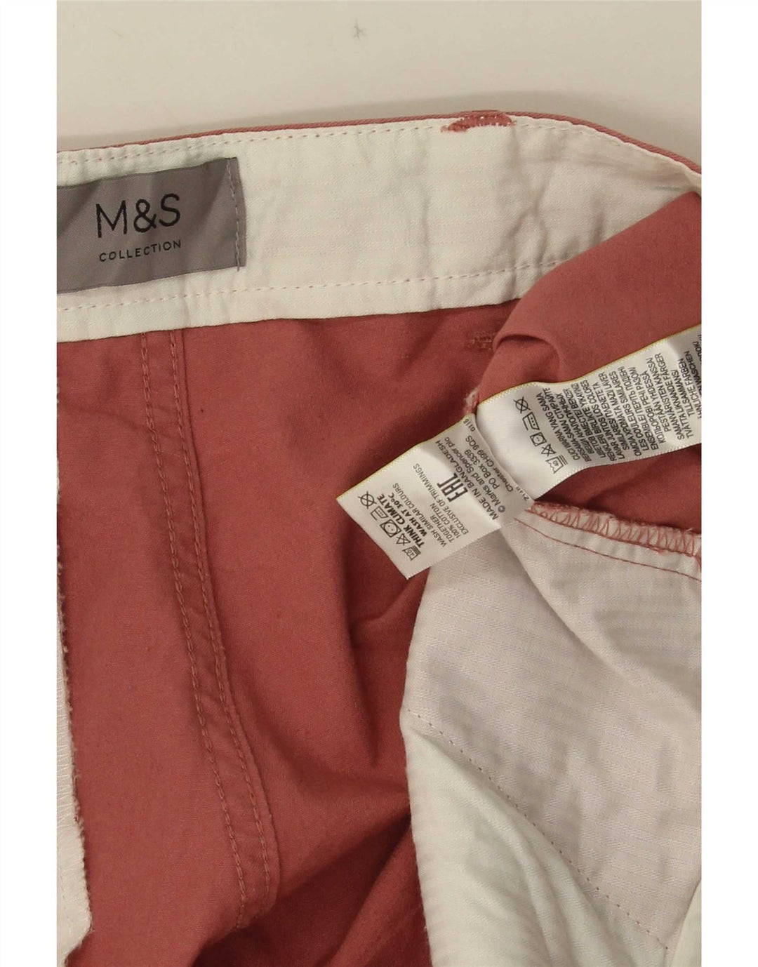 Мужские шорты чинос Marks & Spencer W38 XL розовые, хлопок