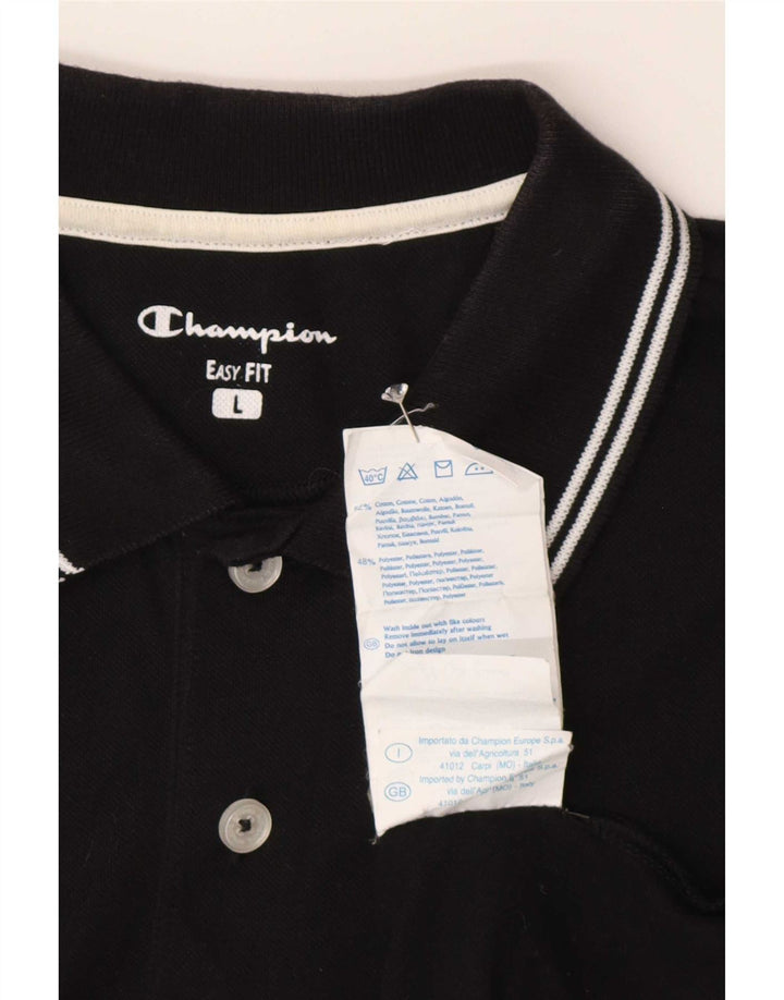 Мужская рубашка поло Champion Easy Fit, большая черная хлопковая рубашка