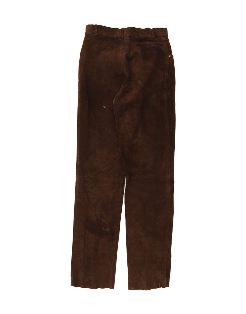 VERO MODA Womens Tapered Suede Trousers Medium W28 L30 Brown Suede Vintage Vero Moda and Second-Hand Vero Moda from Messina Hembry 