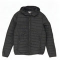 Мужская стеганая куртка с капюшоном Jack & Jones UK 36, маленькая, черный, полиэстер