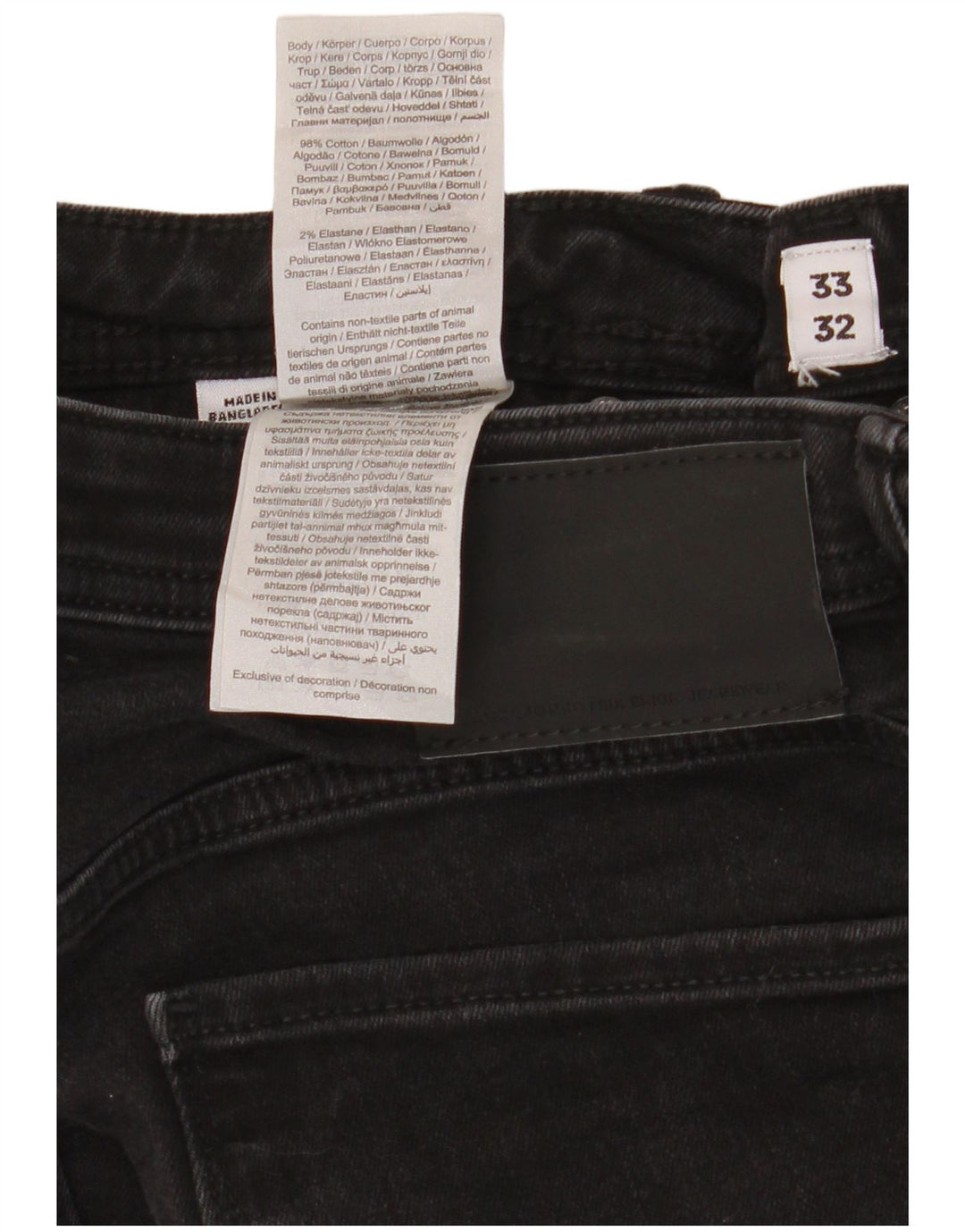 Мужские узкие джинсы Jack & Jones GLENN W33 L32, черный хлопок